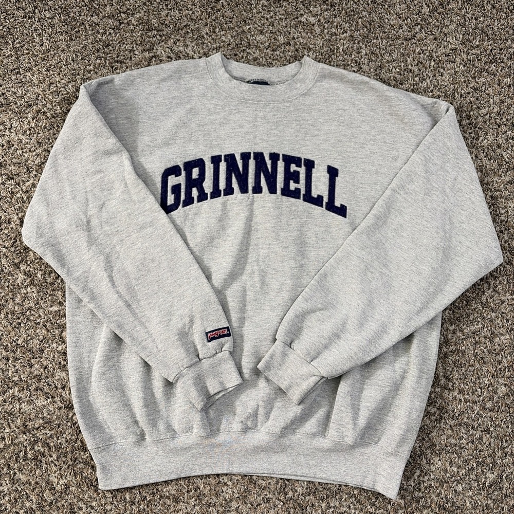 Vintage Grinnell College Sweatshirt Jansport XL Gray Pullover